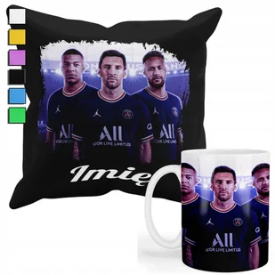 Zestaw Kubek + Poszewka Z Nadrukiem-Dla Fana Messi, Neymar, Mbappe +Imię - Gadżety dla niej i dla niego - miniaturka - grafika 1