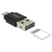 Czytniki kart pamięci - Delock Czytnik Micro USB OTG + męskie złącze USB 2.0 A 91735 - miniaturka - grafika 1