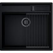 Zlewozmywaki - Zlewozmywak GLOBALO SILVANO 60.1 BLACK/BL MAT - miniaturka - grafika 1