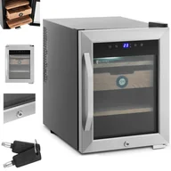 Wyposażenie lokali gastronomicznych - Humidor szafka na cygara z drewna cedrowego i stali z oświetleniem LED - miniaturka - grafika 1