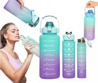 Shakery i bidony sportowe - BUTELKI NA WODĘ MOTYWACYJNE ZE SŁOMKĄ BIDONY Z MIARKĄ SIŁOWNIA FITNESS - miniaturka - grafika 1