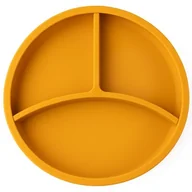 Miseczki i talerzyki dla dzieci - ECORASCALS Talerzyk 2 w 1 trójdzielny silikonowy MUSTARD z przyssawką - miniaturka - grafika 1