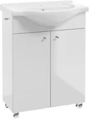 Szafki łazienkowe - Szafka z umywalką Pat 65 cm biały połysk - miniaturka - grafika 1
