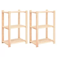 Szafy i regały magazynowe - vidaXL Regały z 3 półkami, 2 szt., 60x38x90 cm, sosna, 150 kg 8719883854762 - miniaturka - grafika 1