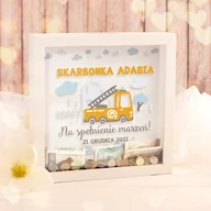 Skarbonki - SKARBONKA 3D Prezent Dla Dziecka Wóz Strażacki - miniaturka - grafika 1