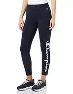 Legginsy - Champion Damskie Legacy American Classics Big Logo Crop Legginsy, granatowe, L - miniaturka - grafika 1