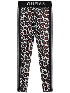 Spodnie i spodenki dla dziewczynek - Guess Legginsy J1YB00 MC01P Brązowy Slim Fit - grafika 1