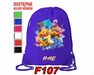 Torby szkolne - WOREK SZKOLNY NA WF SPORTOWY PIESKI, KUBUŚ, TATA REKIN ŚWINKA - IMIĘ - miniaturka - grafika 1