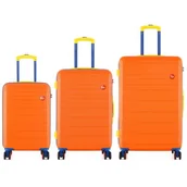Walizki - Zestaw walizek SEMI LINE T5843-0 Pomarańczowy - miniaturka - grafika 1