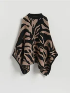 Swetry damskie - Reserved - Wzorzyste ponczo - wielobarwny - miniaturka - grafika 1