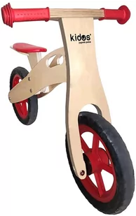 Sprytne zabawki. Drewniany rowerek biegowy czerwony Toys4edu - Rowerki biegowe - miniaturka - grafika 1