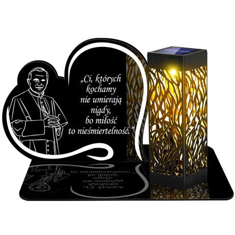 Znicz Solarny Led Wieczny Podstawka Na Cmentarz Grób Lampka Napis Serce 3d