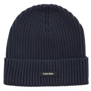 Czapka Classic Cotton Rib Beanie Ck Navy K50K512362 BA7 (CK540-b) Calvin Klein - Czapki damskie - miniaturka - grafika 1