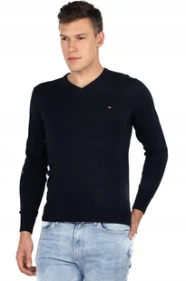 Tommy Hilfiger, Sweter Czarny oryginalny, S - Swetry męskie - miniaturka - grafika 1