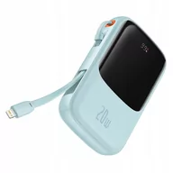 Ładowarki do telefonów - Baseus Qpow power bank 10000mAh wbudowany kabel Lightning 20W Quick Charge SCP AFC FCP niebieski (PPQD020003) PPQD020003 - miniaturka - grafika 1