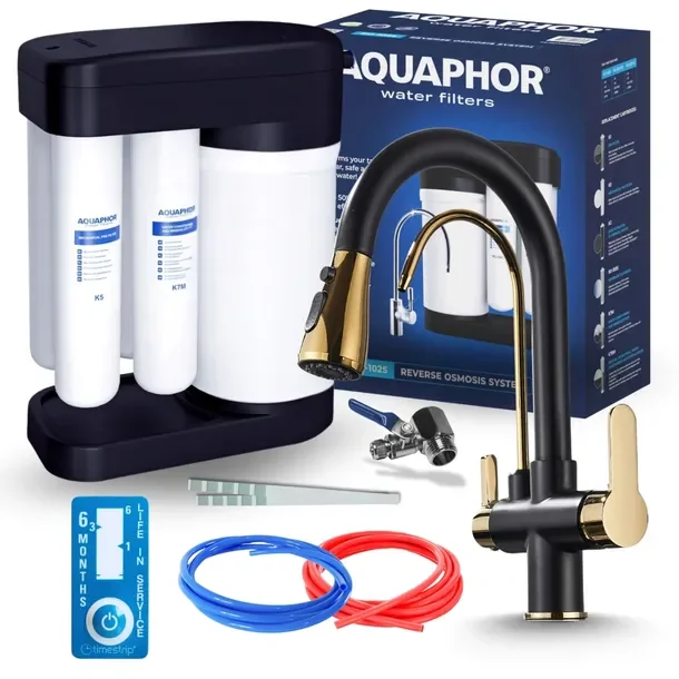 Filtr Do Wody Pod Zlew Aquaphor Morion 102s I Bateria Kuchenna Czarno Złota