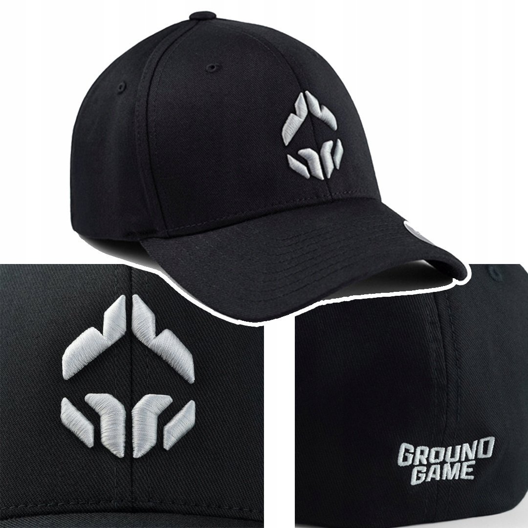 Czapka Z Daszkiem Ground Game Logo 3D Platinum Czarna R. S/M