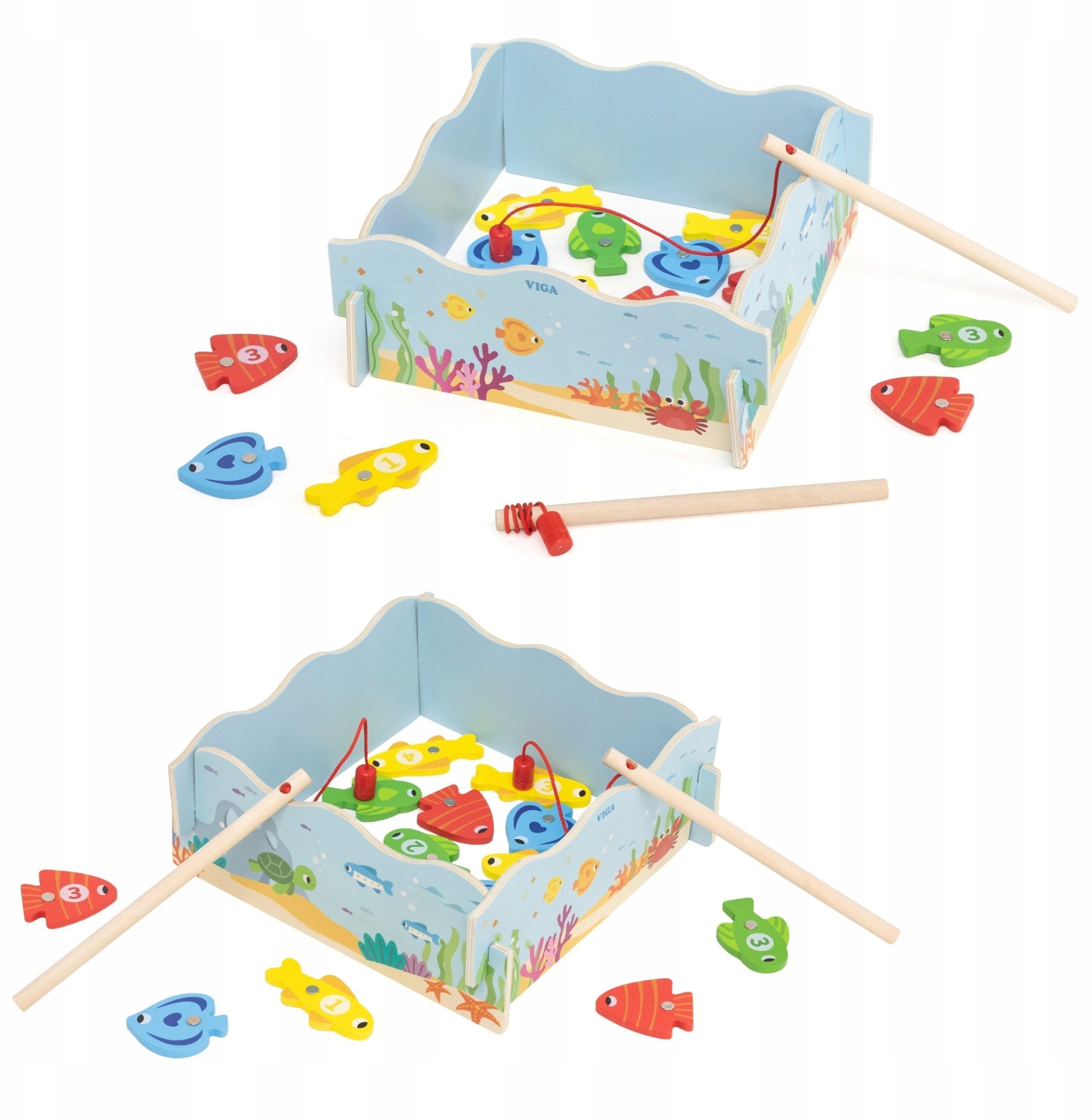 Viga Toys Viga 44843 Gra Magnetyczna Łowienie Rybek z Liczbami