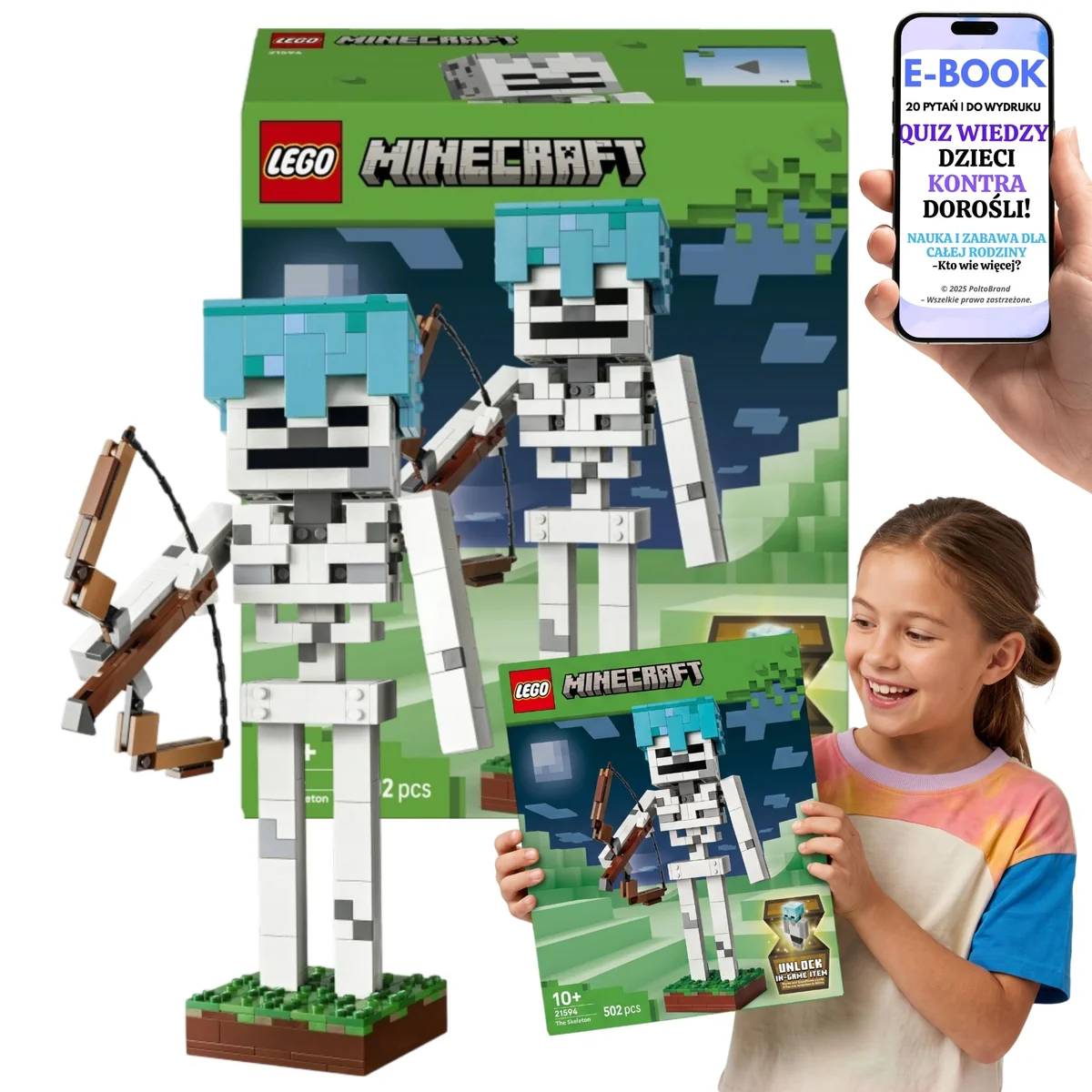 LEGO Minecraft Szkielet Model Kolekcjonerski Prezent 21594