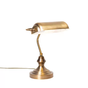 QAZQA Klasyczna lampa stołowa/lampa notarialna z mosiądzu - Banker - Lampy stojące - miniaturka - grafika 1