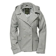 Płaszcze damskie - płaszcz marynarski damski LADIES PEA COAT - GRAU -XL - miniaturka - grafika 1
