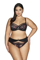 Biustonosze - Biustonosz Soft Side Support AV 2122 miękki czarny z kwiatowym haftem 70G - miniaturka - grafika 1