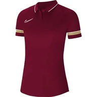 Koszulki i topy damskie - Nike Damska koszulka polo Academy 21 Polo Women czerwony Team Red/White/Jersey Gold/White XXS - miniaturka - grafika 1