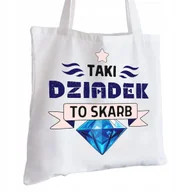 Torby i wózki na zakupy - Torba Bawełniana biała dla Dziadka Na Prezent ekologiczna Trwały Nadruk - miniaturka - grafika 1