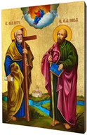 Ikony i obrazy sakralne - Ikona złocona święci Piotr i Paweł - miniaturka - grafika 1