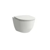 Miski WC - Laufen Pro - WC Compact montowana na ścianie z deską SLIM, składaną SoftClose, bez kołnierza, kolor biały H8669550000001 - miniaturka - grafika 1