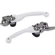 Części motocyklowe - POLISPORT 8487200032 - Zestaw nietłukących się dźwigni składanych obrabianych z aluminium z adapterem kompatybilnym z motocyklami HUSQVARNA, KTM w kolorze białym - miniaturka - grafika 1