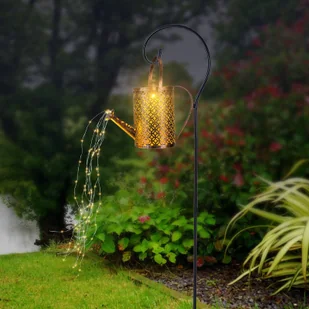 Globo Lampa solarna LED 336523, złota, konewka, szpikulec do ziemi, metalowa - Lampy ogrodowe - miniaturka - grafika 1