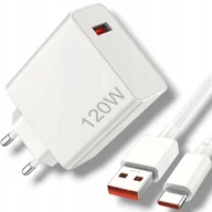 Ładowarki do telefonów - SZYBKA ŁADOWARKA SIECIOWA USB QC GAN WTYCZKA KOSTKA FAST CHARGE 120W +KABEL - miniaturka - grafika 1