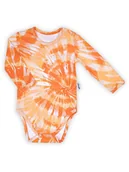 Body dla niemowląt - Niemowlęce body bawełniane z długim rękawem pomarańczowe Nicol,r.92 - miniaturka - grafika 1