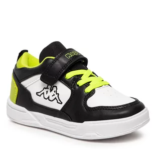 Kappa Sneakersy Lineup Low K 260932K Black/Lime 1133 - Botki męskie - miniaturka - grafika 1