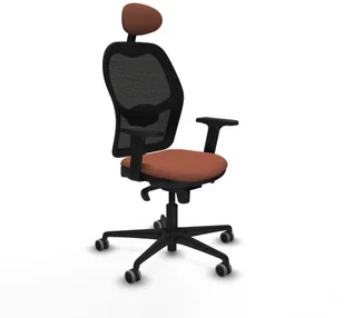 Fotel biurowy, krzesło biurowe Krzesło Biurowe z Zagłówkiem Jorquera Piqueras y Crespo 2D036G1 Brązowy Czarny - Fotele i krzesła biurowe - miniaturka - grafika 1