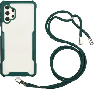 Łańcuszek na telefon komórkowy do etui Samsung Etui na telefon komórkowy z paskiem Pokrowiec do zawieszenia na sznurku, Kolor: ciemnozielony, Wybierz model: Samsung Galaxy A32 5G - Etui i futerały do telefonów - miniaturka - grafika 1