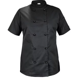 Bluza kucharska damska kitel czarny krótki rękaw M - Fartuchy i rękawice kuchenne - miniaturka - grafika 1