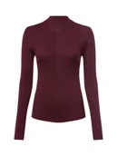 Swetry damskie - BOSS Sweter damski z dzianiny - Foliora Kobiety wełna ze strzyży czerwony|lila wypukły wzór tkaniny, M - miniaturka - grafika 1