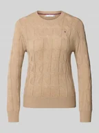 Swetry damskie - Sweter z dzianiny o kroju regular fit z czystej wełny - miniaturka - grafika 1