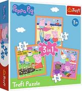 Puzzle - Trefl Puzzle 3w1 Pomysłowa Świnka Peppa 34852 - miniaturka - grafika 1