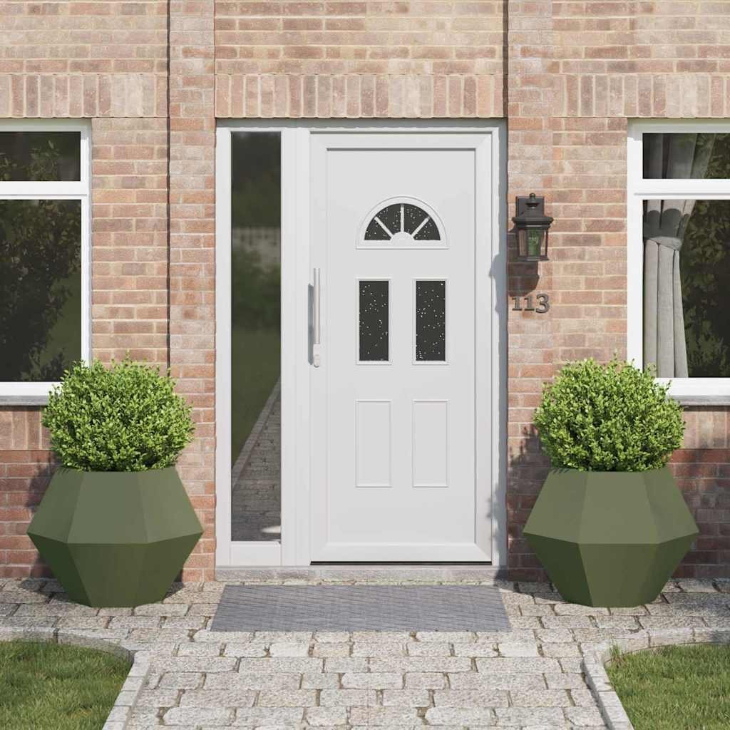 vidaXL Donica 2 pcs Zielony oliwkowy 75 x 75 x 60 cm Stal