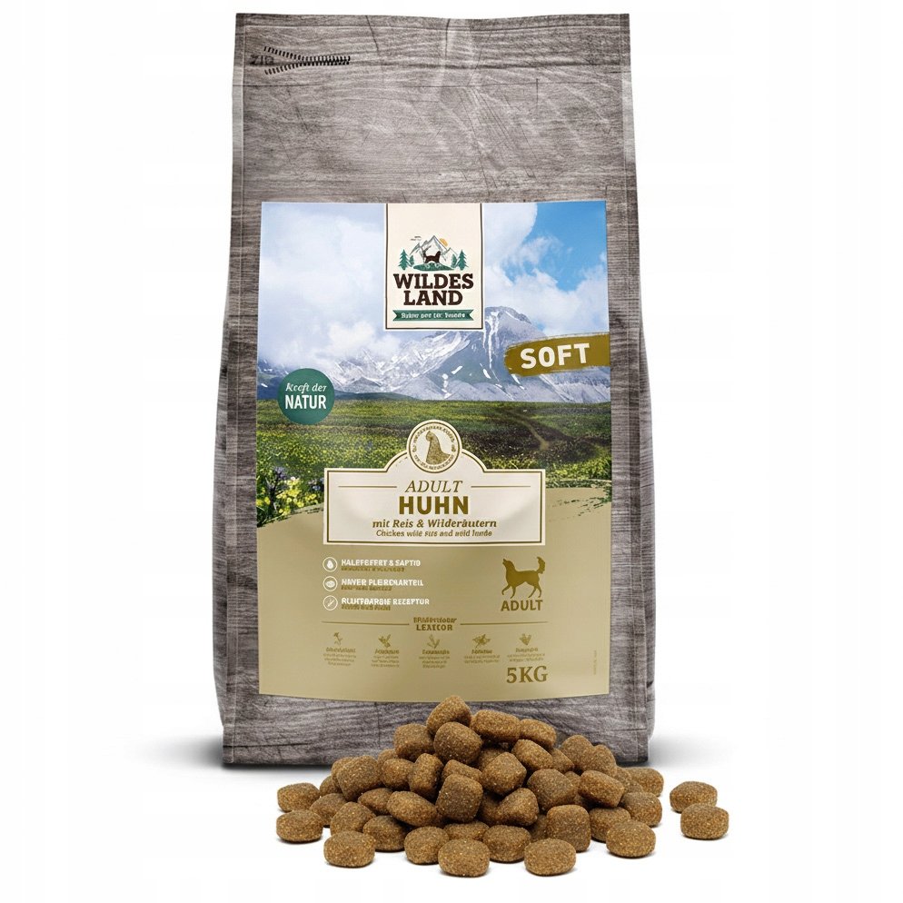 Wildes Land DOG Soft Huhn - kurczak półwilgotna karma dla psa 5 kg