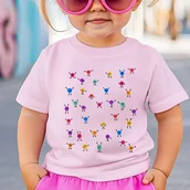 Koszulki dla dziewczynek - Różowa koszulka w kropki dla dziewczynki na dzień kropki -wzór kropki22 - miniaturka - grafika 1