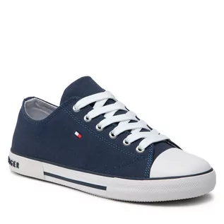 Trampki damskie - Tommy Hilfiger Trampki Low Cut Lace-Up Sneaker T3X4-32207-0890 S Blue 800 - grafika 1