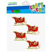 Zabawki kreatywne - Craft with Fun Naklejki Boże Narodzenie Sanie 4 szt. - miniaturka - grafika 1