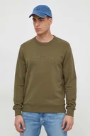 Bluzy męskie - Pepe Jeans bluza bawełniana Joe Crew męska kolor zielony z aplikacją - miniaturka - grafika 1