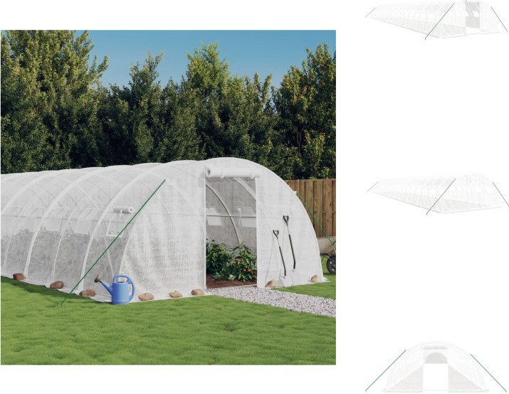 vidaXL Szklarnia z ramą stalową biała 88 m² 22x4x2 m - Szklarnie