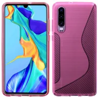 Etui i futerały do telefonów - cofi1453® S-Line Case Bumper kompatybilny z HUAWEI P30 Silikonowe etui odporne na wstrząsy Etui na telefon TPU Pokrowiec różowy - miniaturka - grafika 1