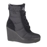Botki damskie - Buty Calvin Klein Sole W RE9774BLK czarne - miniaturka - grafika 1